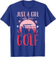 Golf Golfing Just a Girl Who Loves Golf Retro T-Shirt - T-Shirt | Royal