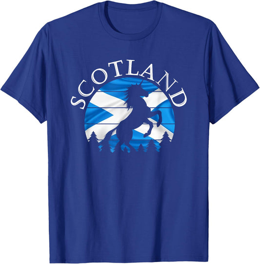 Scottish Pride Scotland Unicorn Scotland Flag Saltire T-Shirt - T-Shirt | Royal