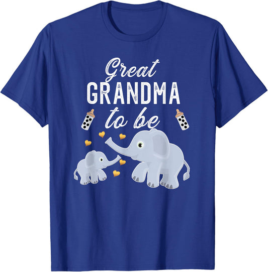 Great Grandma To Be Elephant Baby Shower Great Grandma T-Shirt - T-Shirt | Royal