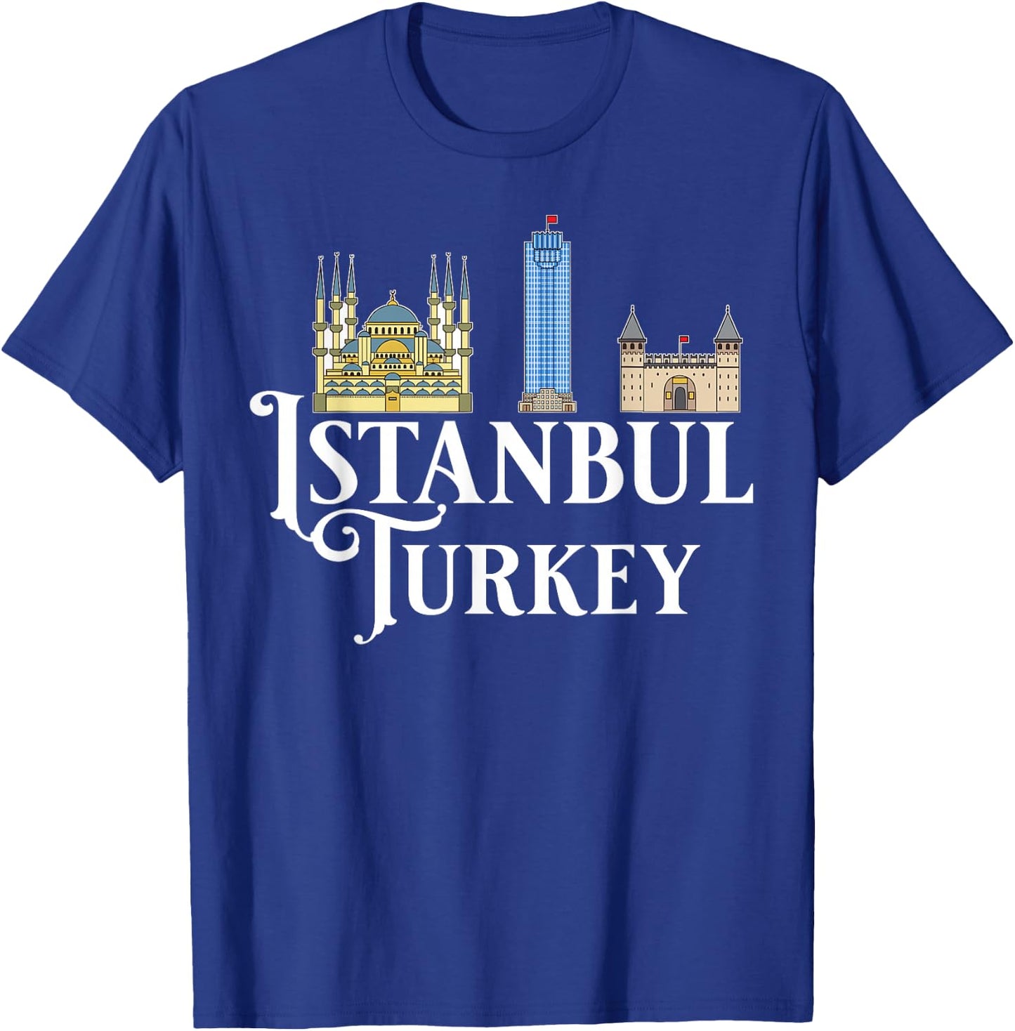 Istanbul Turkey City Skyline Map Travel T-Shirt - T-Shirt | Royal