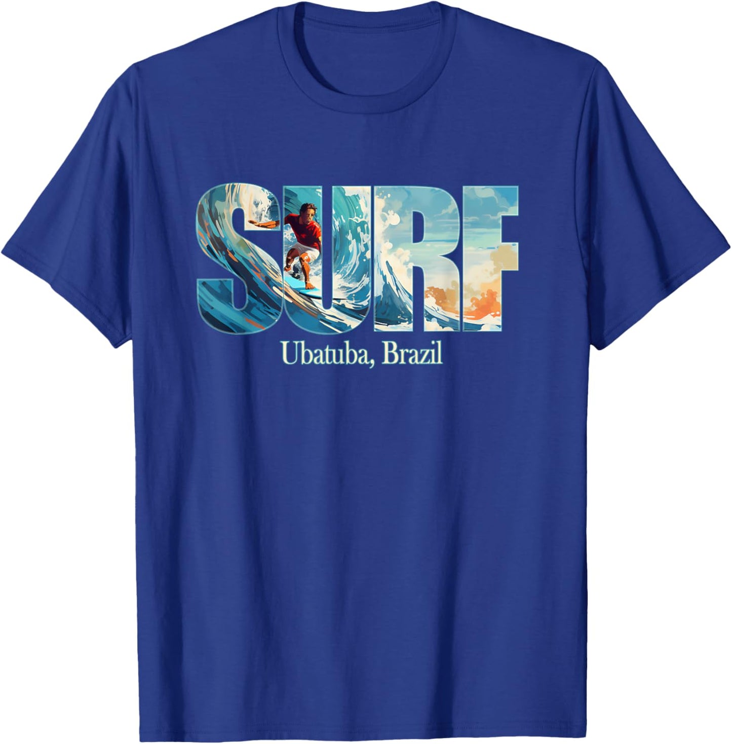 Ubatuba, Brazil Beach Surfing Men Women Girls Kids T-Shirt - T-Shirt | Royal