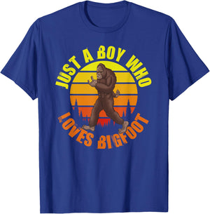 Just A Boy Who Loves Bigfoot T-Shirt - T-Shirt | Royal