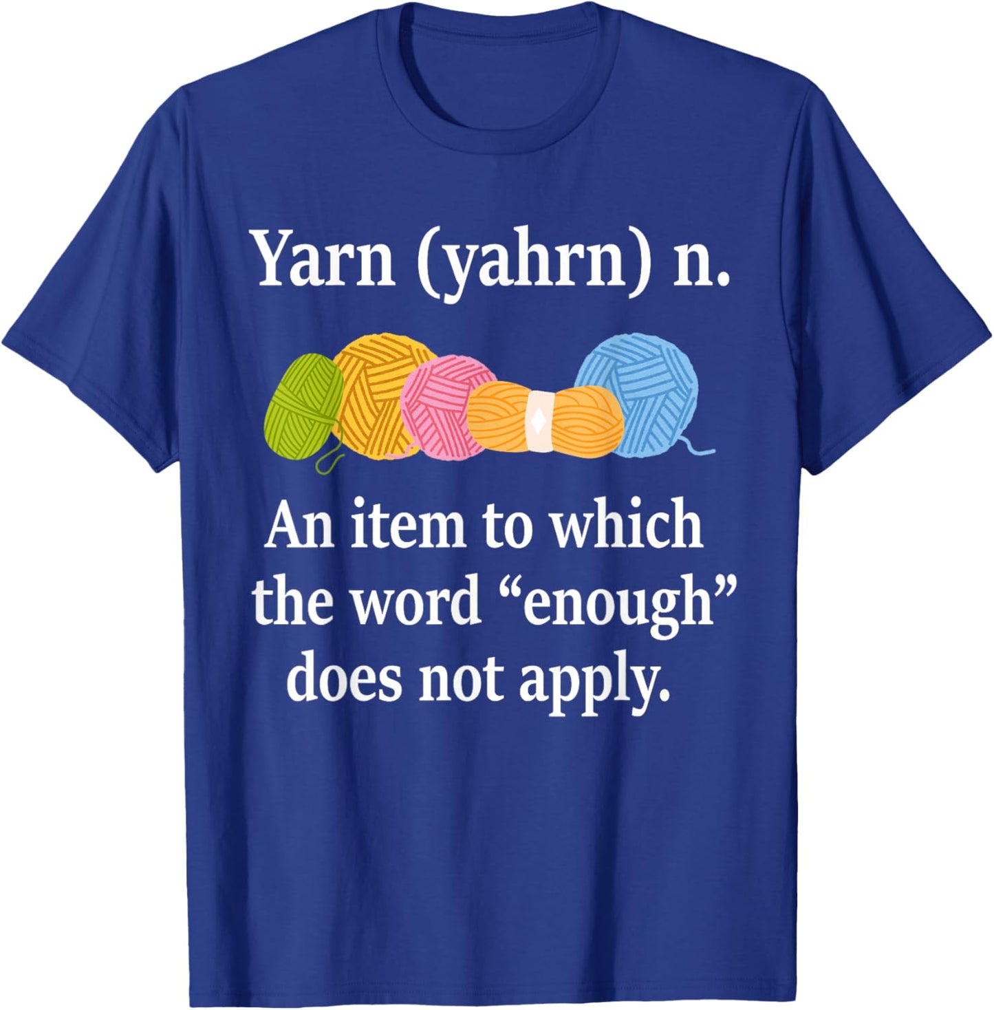 Yarn Definition Knitting Funny Crochet Yarn Knit - Black, Small, Short Sleeve, Classic Fit, , Casual, Knitting-Crochet Themed T-Shirt - T-Shirt | Royal