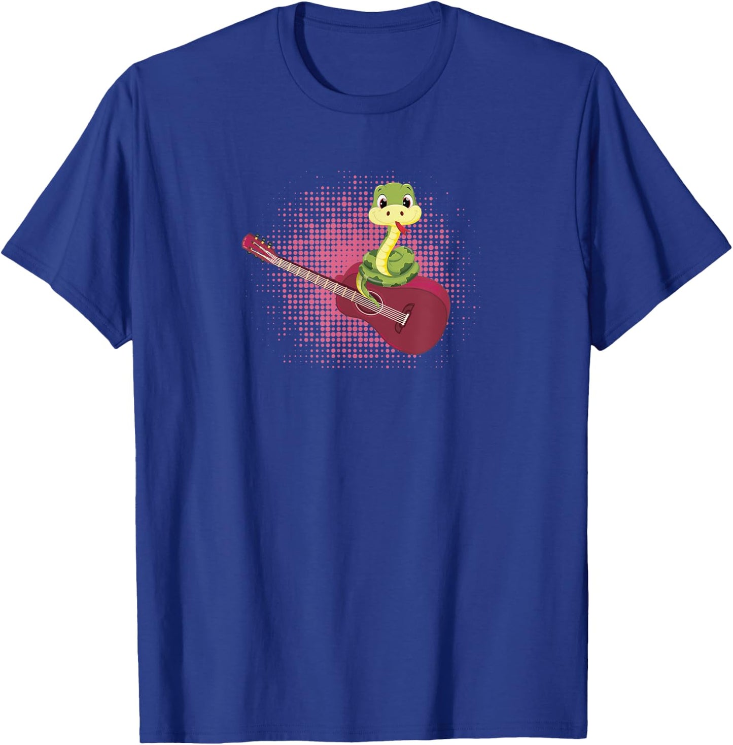 Snake Playing Acoustic Guitar Musical Fans Band Reptile snek T-Shirt - T-Shirt | Royal