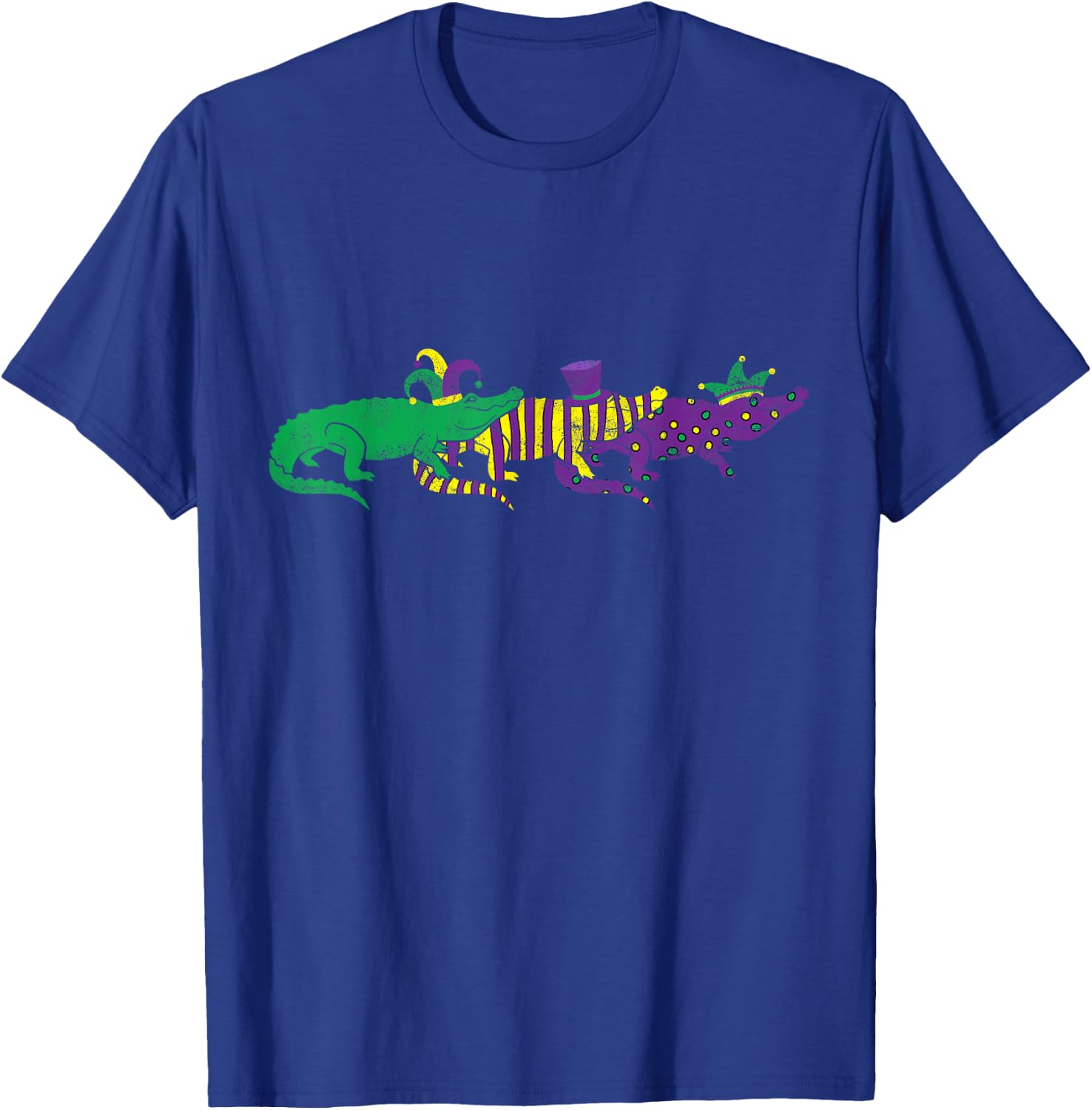 Mardi Gras Alligator Beads Festival Animals Lover Jester Hat T-Shirt - T-Shirt | Royal