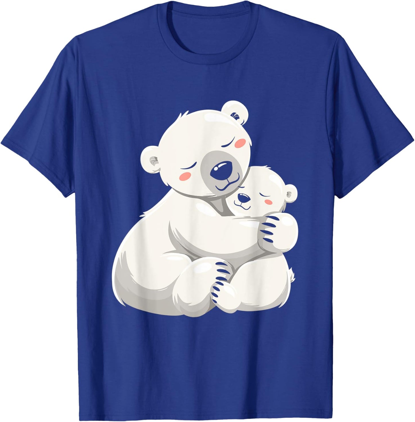 Cute Bear Moms Mothers Day Polar Bear Mom Hugging Baby T-Shirt - T-Shirt | Royal