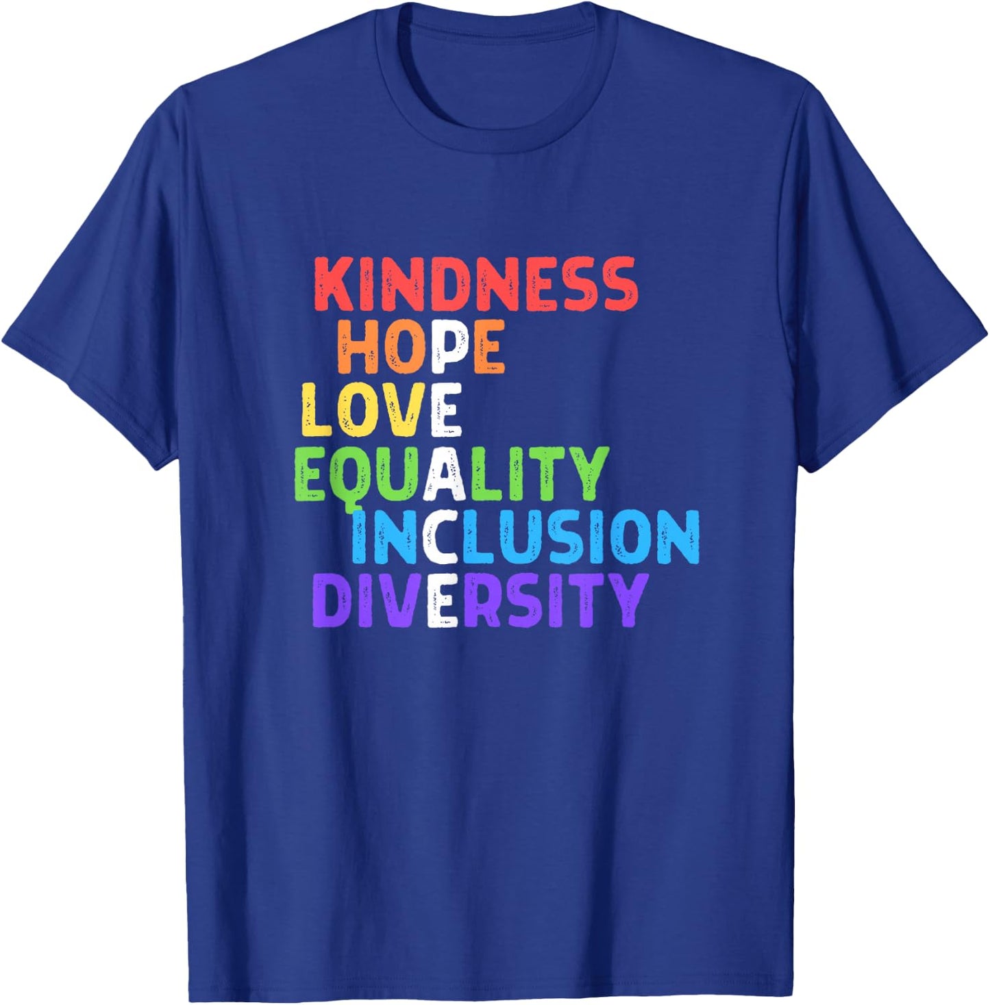 Kindness Peace Equality Inclusion Diversity Human Rights Small T-Shirt - T-Shirt | Royal