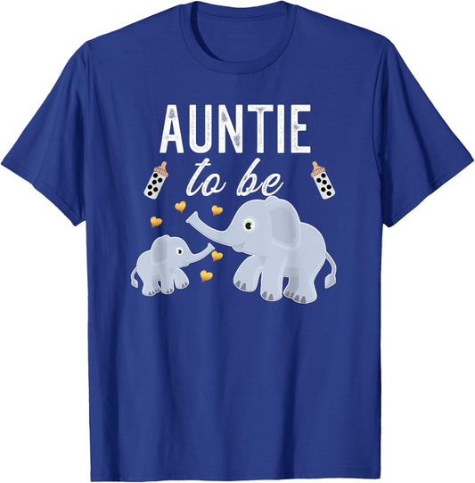 Auntie To Be Elephant Baby Shower Auntie T-Shirt - T-Shirt | Royal