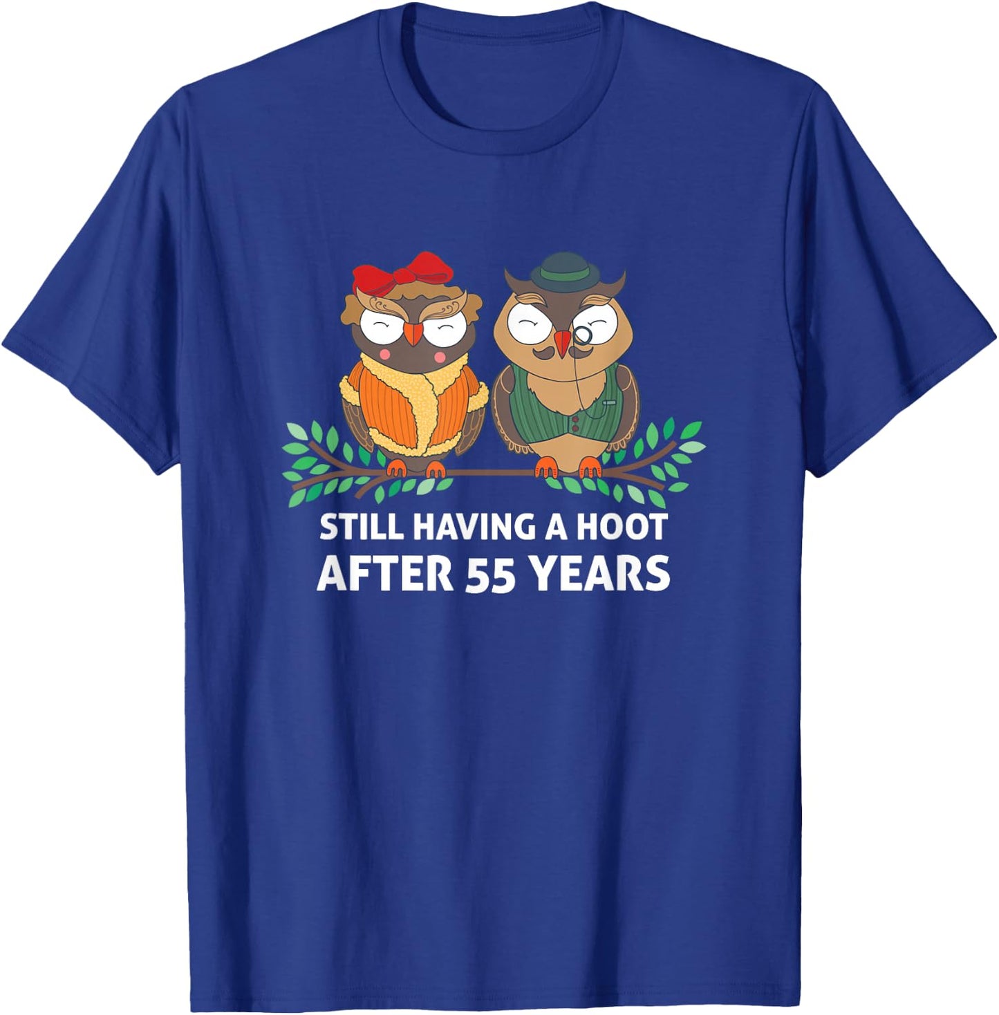 Funny 55th Wedding Anniversary Gift Couple Owls T-Shirt - T-Shirt | Royal