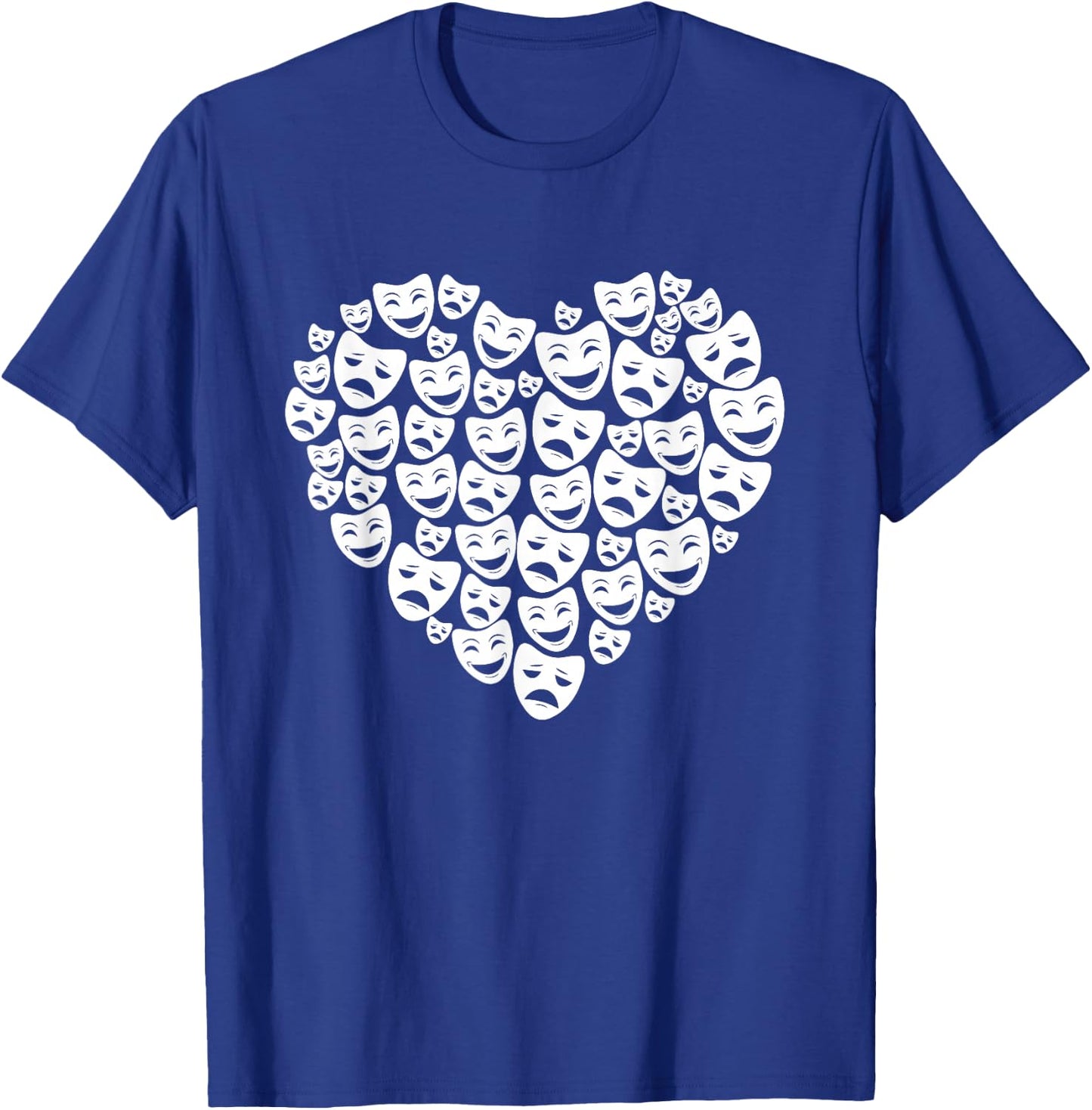 Drama Theatre Mask Lover Heart Gift Actress T-Shirt - T-Shirt | Royal