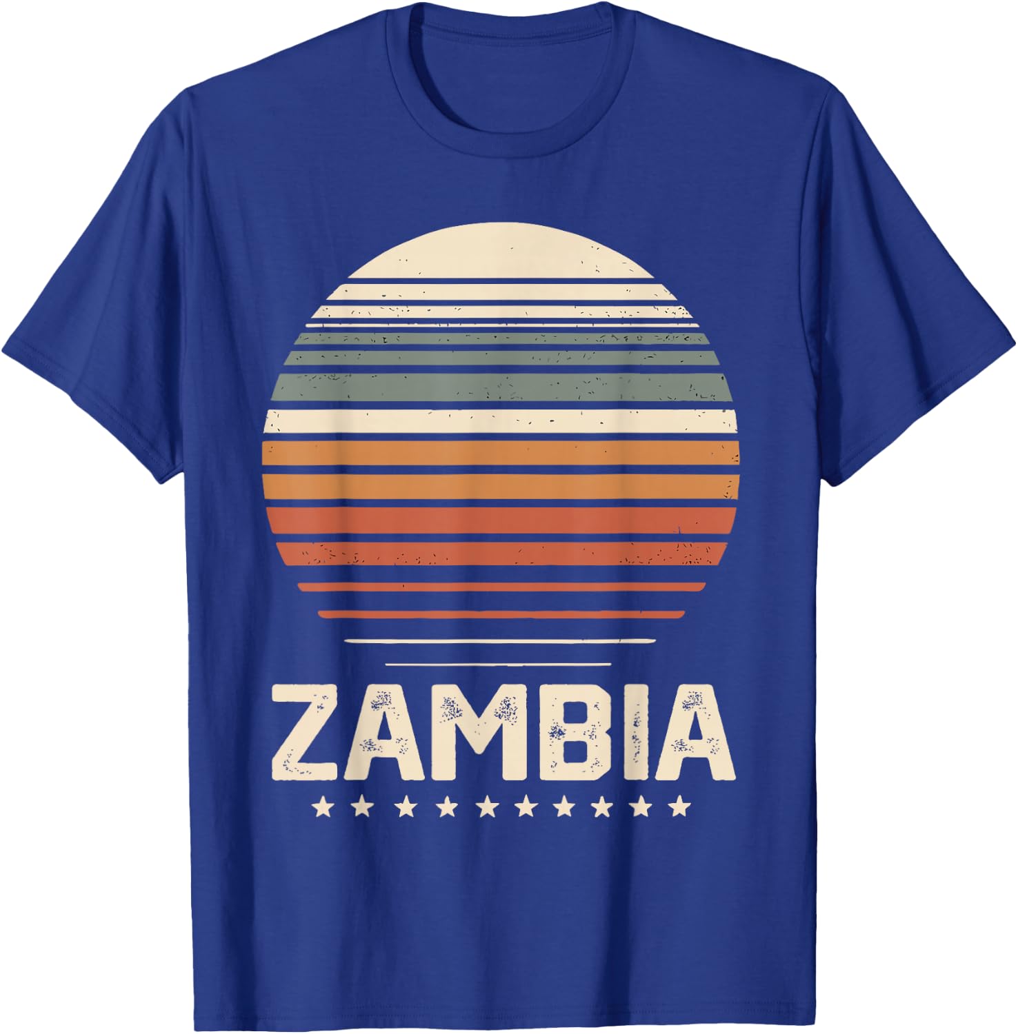 Zambia Vintage Retro I Love Zambia T-Shirt - T-Shirt | Royal