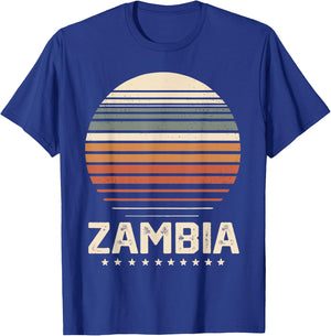 Zambia Vintage Retro I Love Zambia T-Shirt - T-Shirt | Royal