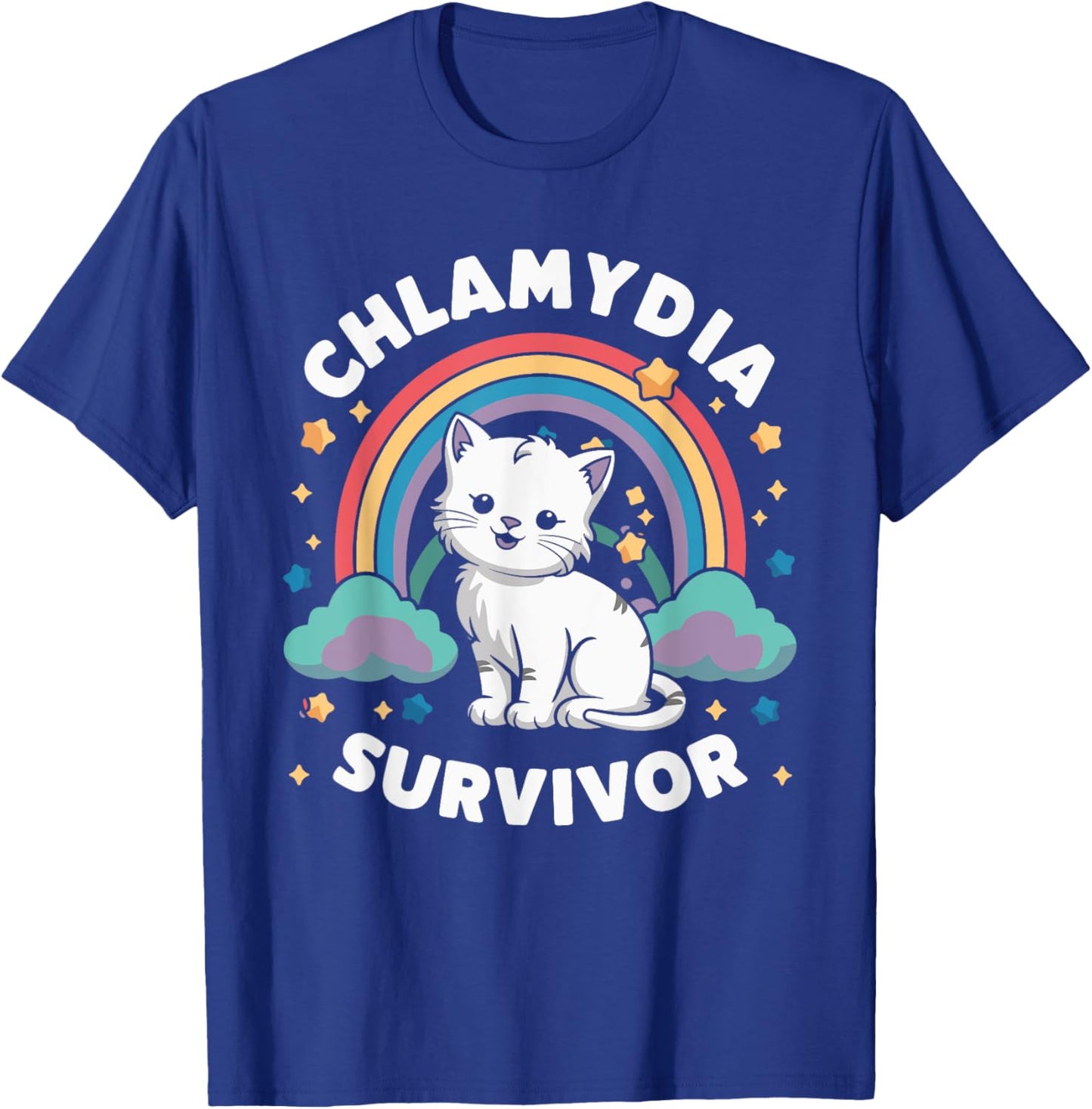 Cat Funny Embarrassing Meme Adult Humor Chlamydia Survivor , Small, Black T-Shirt - T-Shirt | Royal