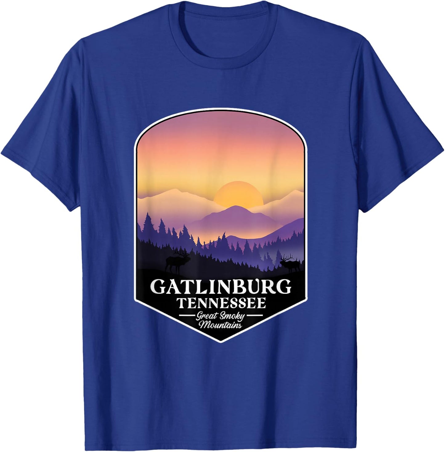 Great Smoky Mountains - Gatlingburg Tennessee Hiking T-Shirt - T-Shirt | Royal