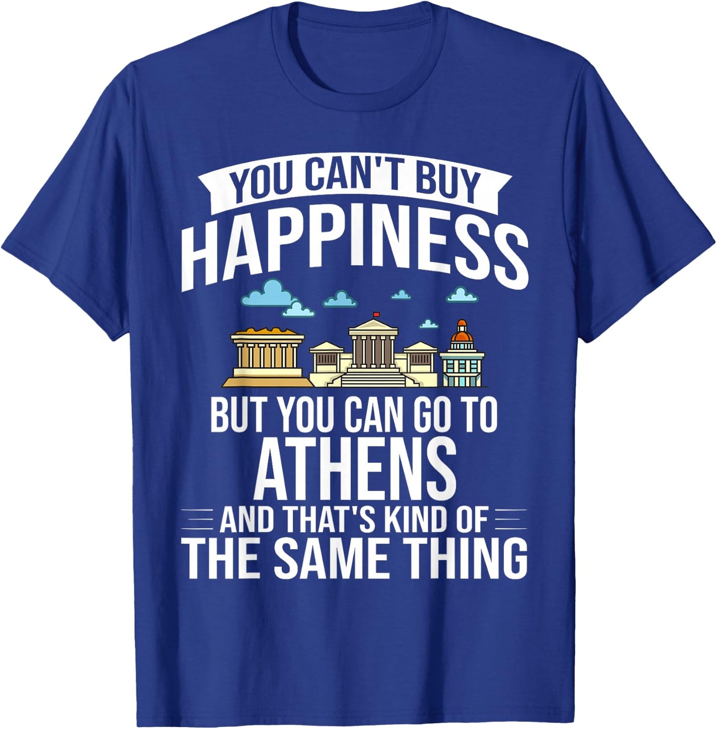 Athens Greece City Skyline Map Travel T-Shirt - T-Shirt | Royal
