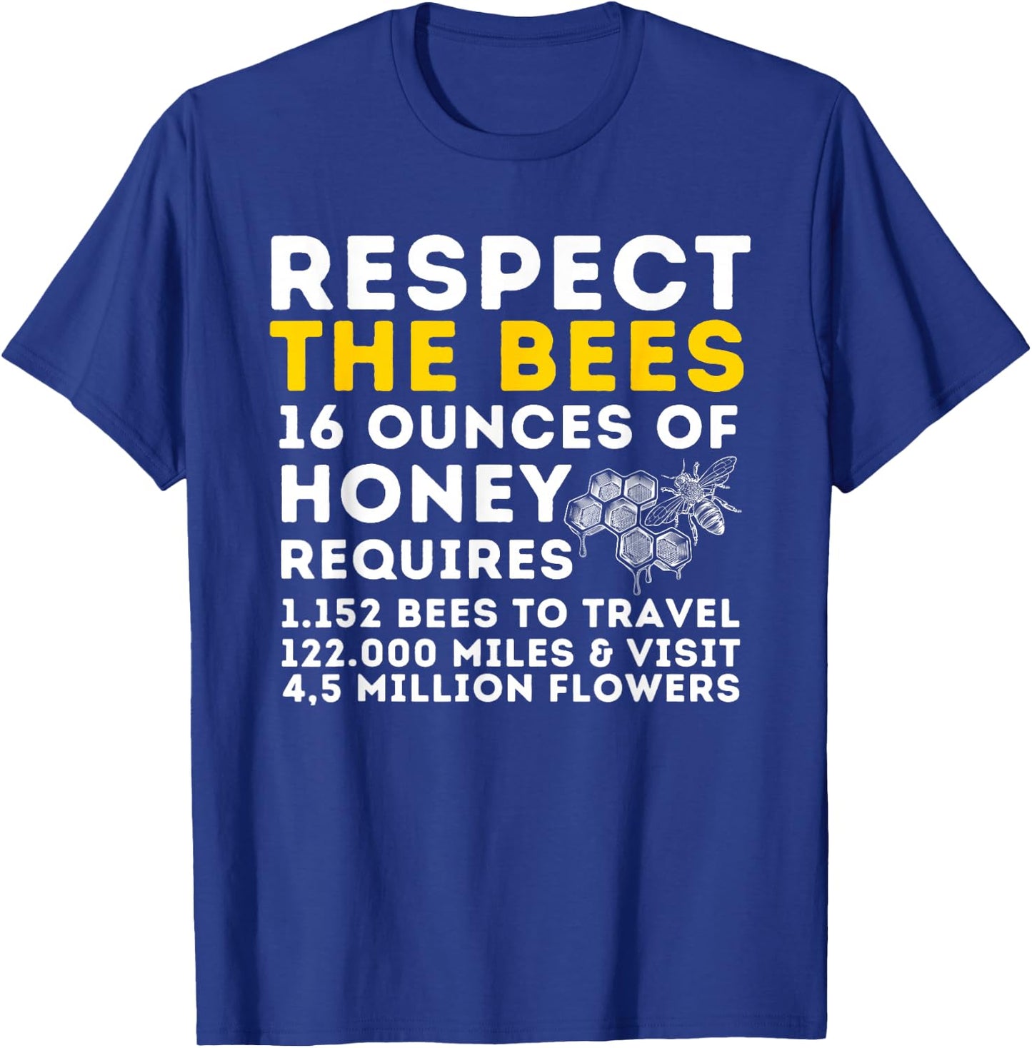 Respect The Bees - Bee Lover Beekeeping & Beekeeper Small T-Shirt - T-Shirt | Royal