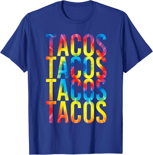 Retro Tacos Vintage Tie Dye Taco Tuesday Mexican T-Shirt - T-Shirt | Royal