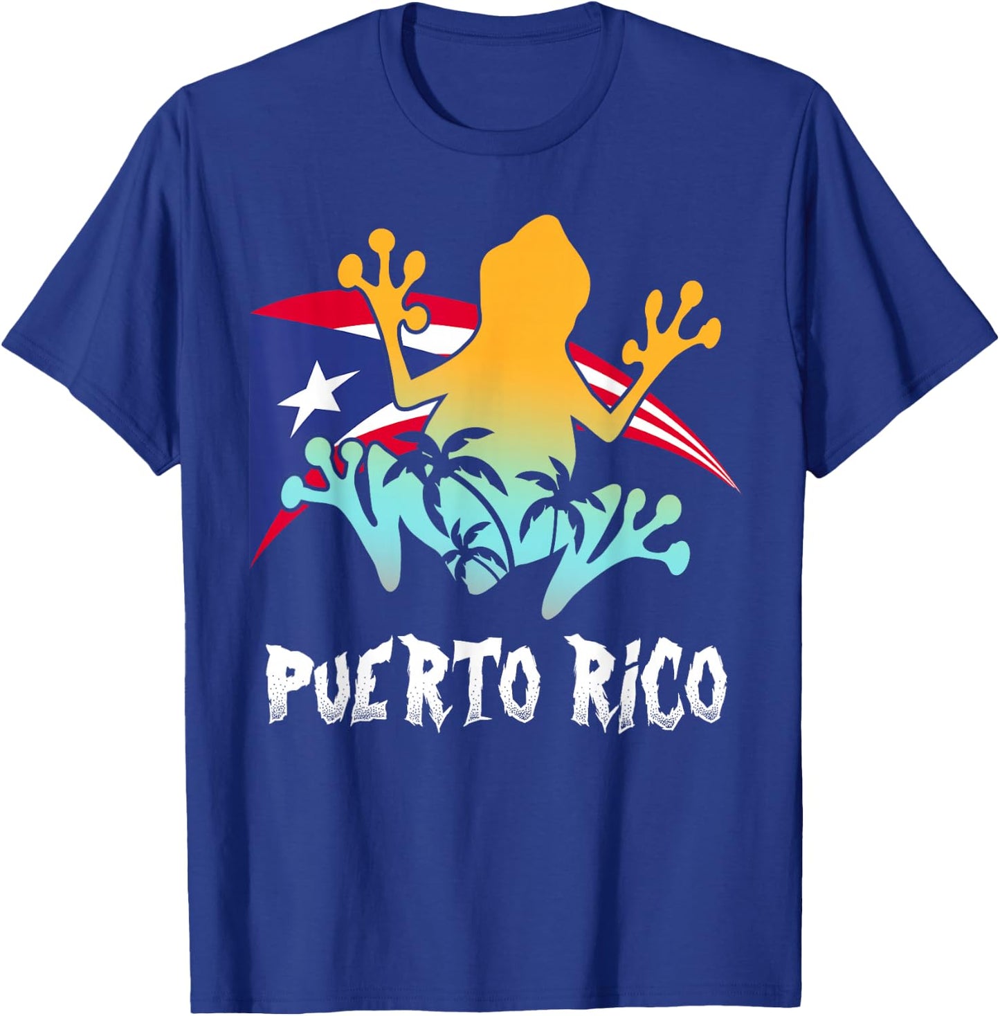 Distressed Style Puerto Rico Frog Gift design Puerto Rico! T-Shirt - T-Shirt | Royal