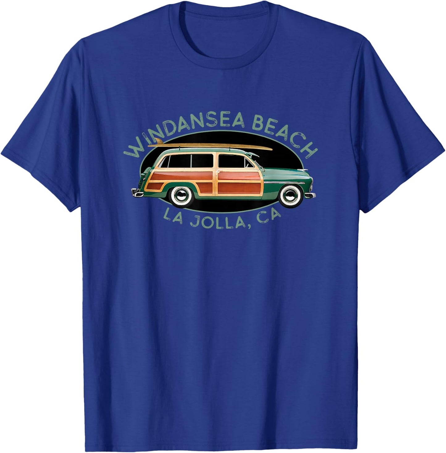 Windansea Beach, La Jolla, California Vintage Surfing T-Shirt - T-Shirt | Royal