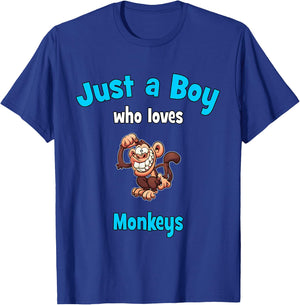 Monkey Shirt for Boys | Children's Monkey T-Shirt - T-Shirt | Royal