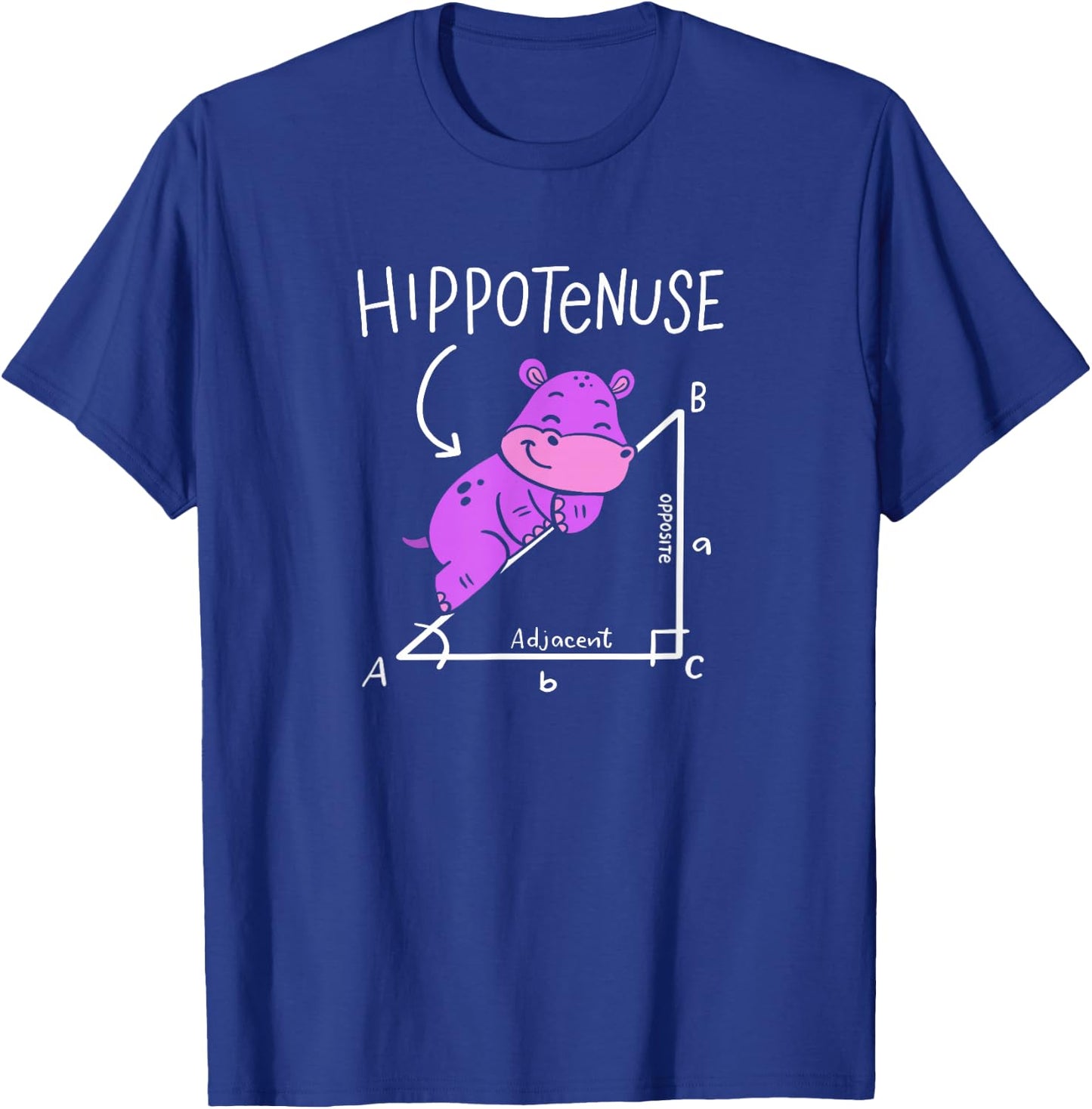 Hippopotamus Geometry Funny Math Lover Hypotenuse Costume T-Shirt - T-Shirt | Royal