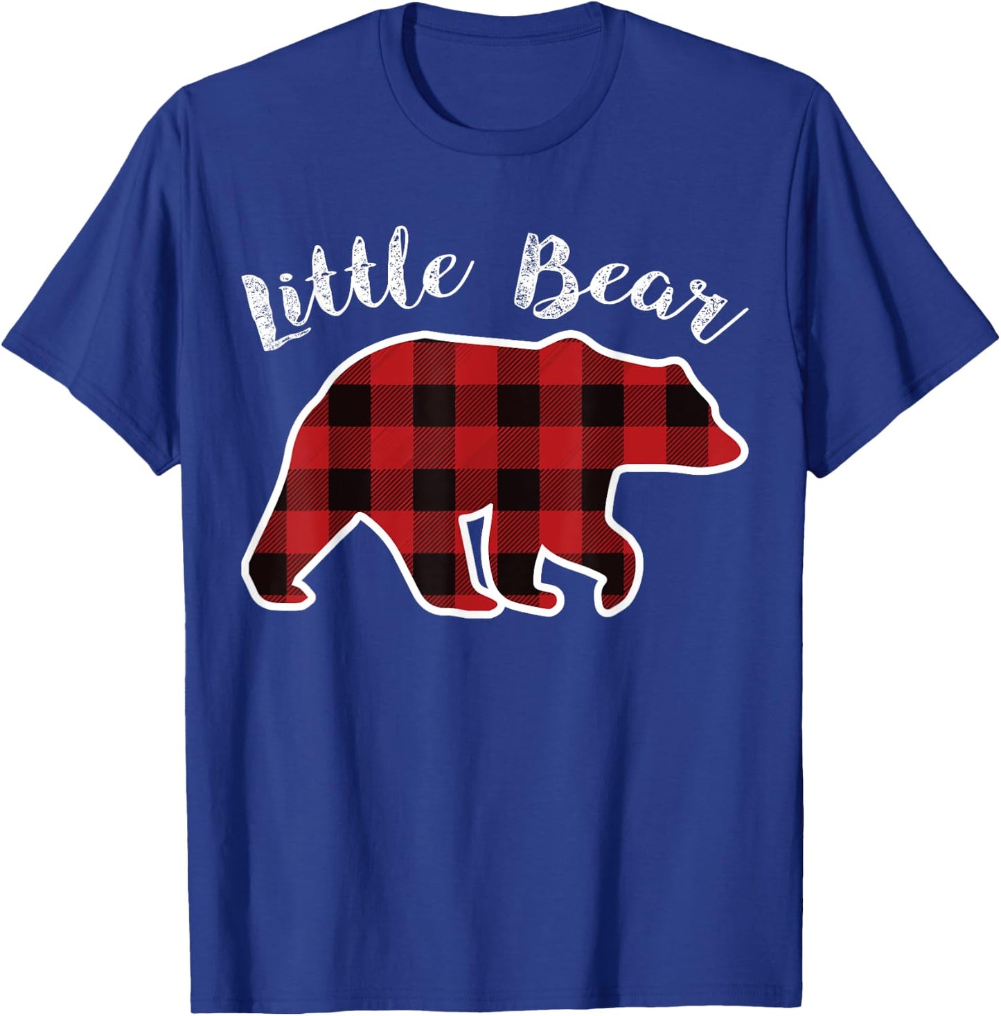 LITTLE BEAR | Kids Red Plaid Christmas Pajama Lil Gift T-Shirt - T-Shirt | Royal