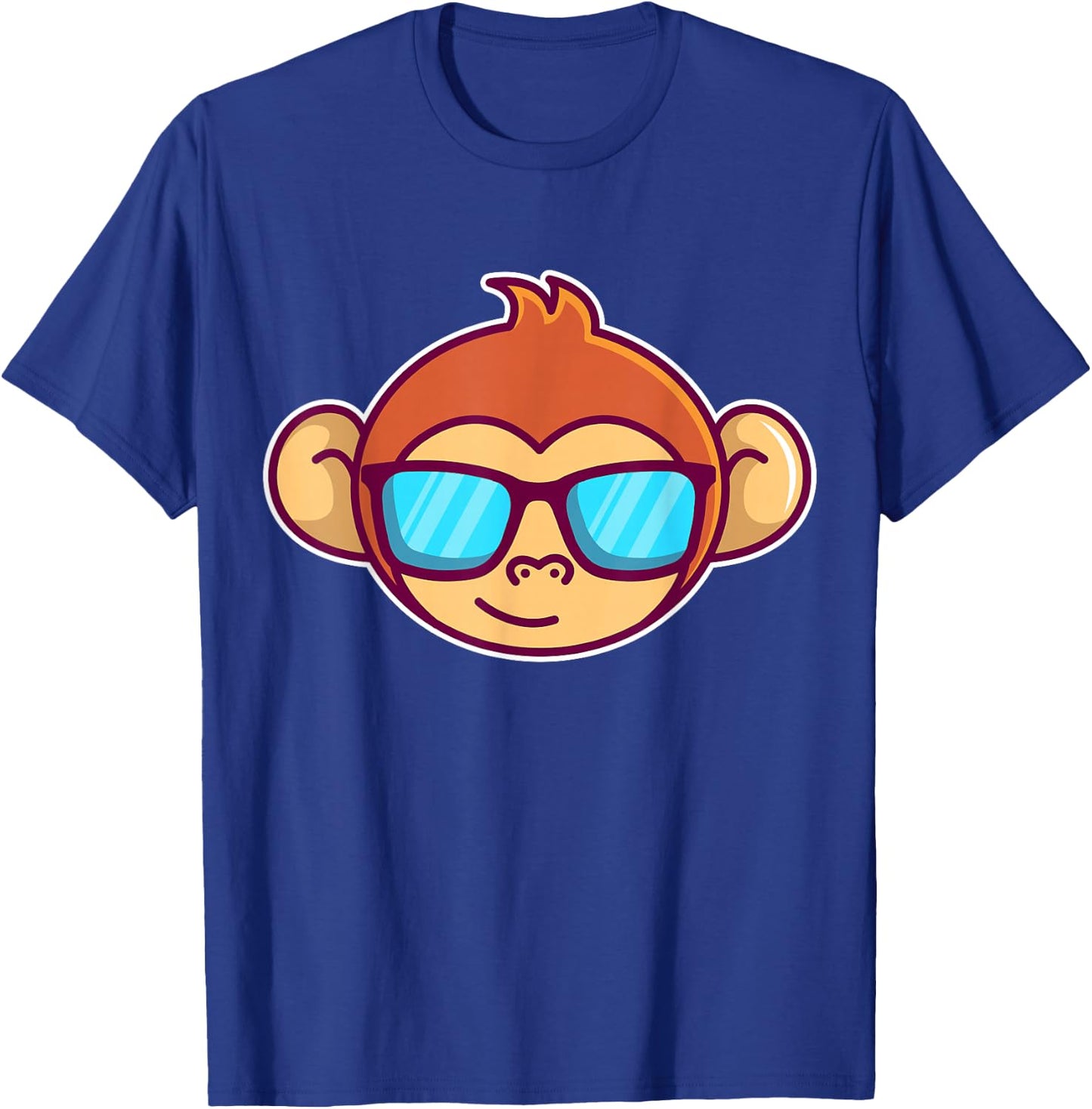 Cute Monkey With Sunglasses For Kids Who Love Monkeys T-Shirt - T-Shirt | Royal