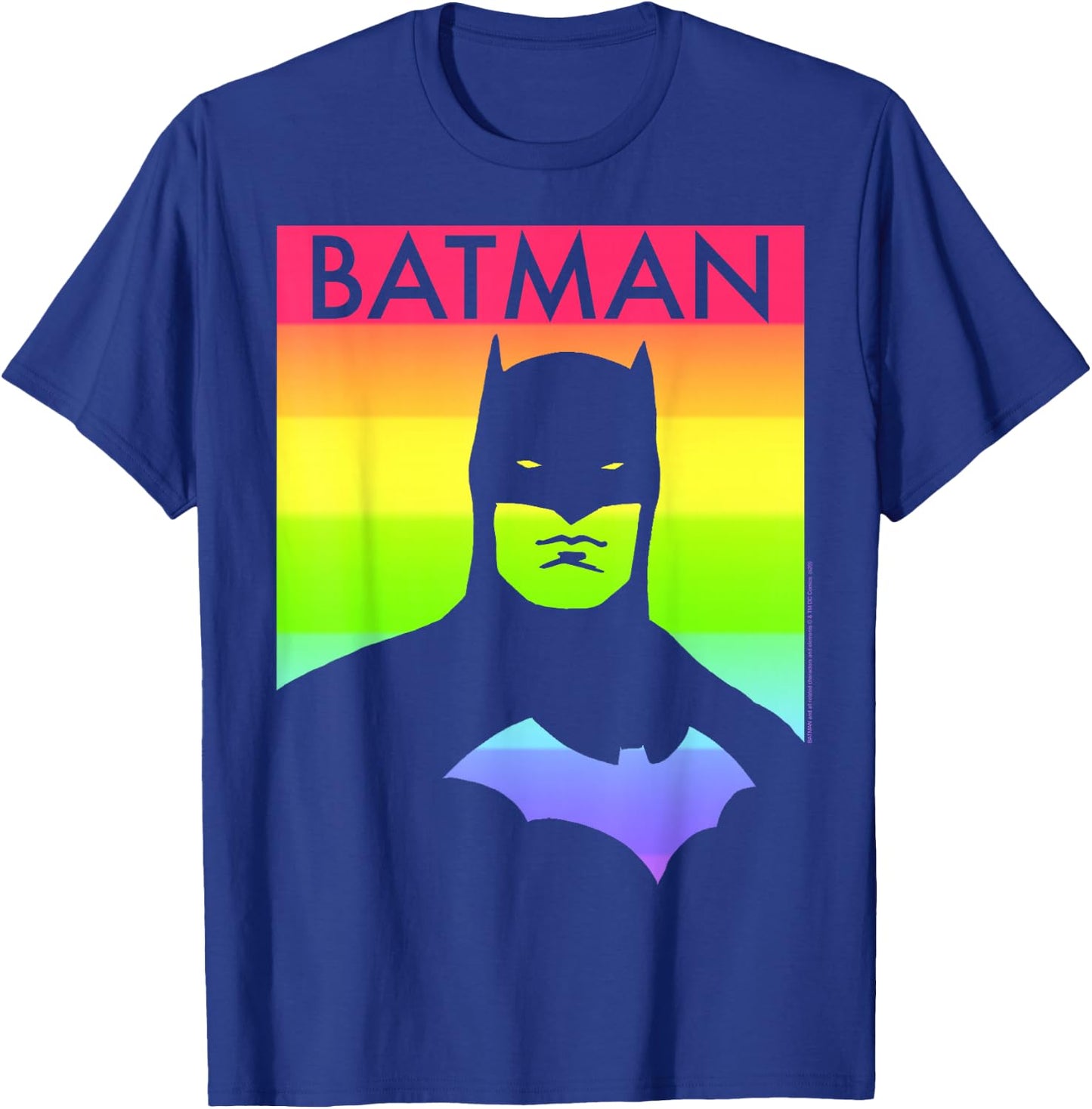 DC Comics Pride Batman Rainbow Poster T-Shirt - T-Shirt | Royal
