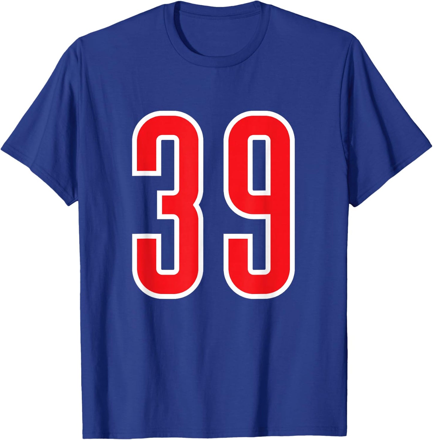White Red Sports Team Number 39 T-Shirt - T-Shirt | Royal