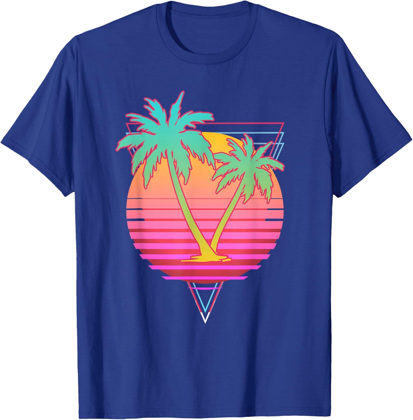 Retro Art 1980s Synthwave Sunset Vaporwave T-Shirt - T-Shirt | Royal