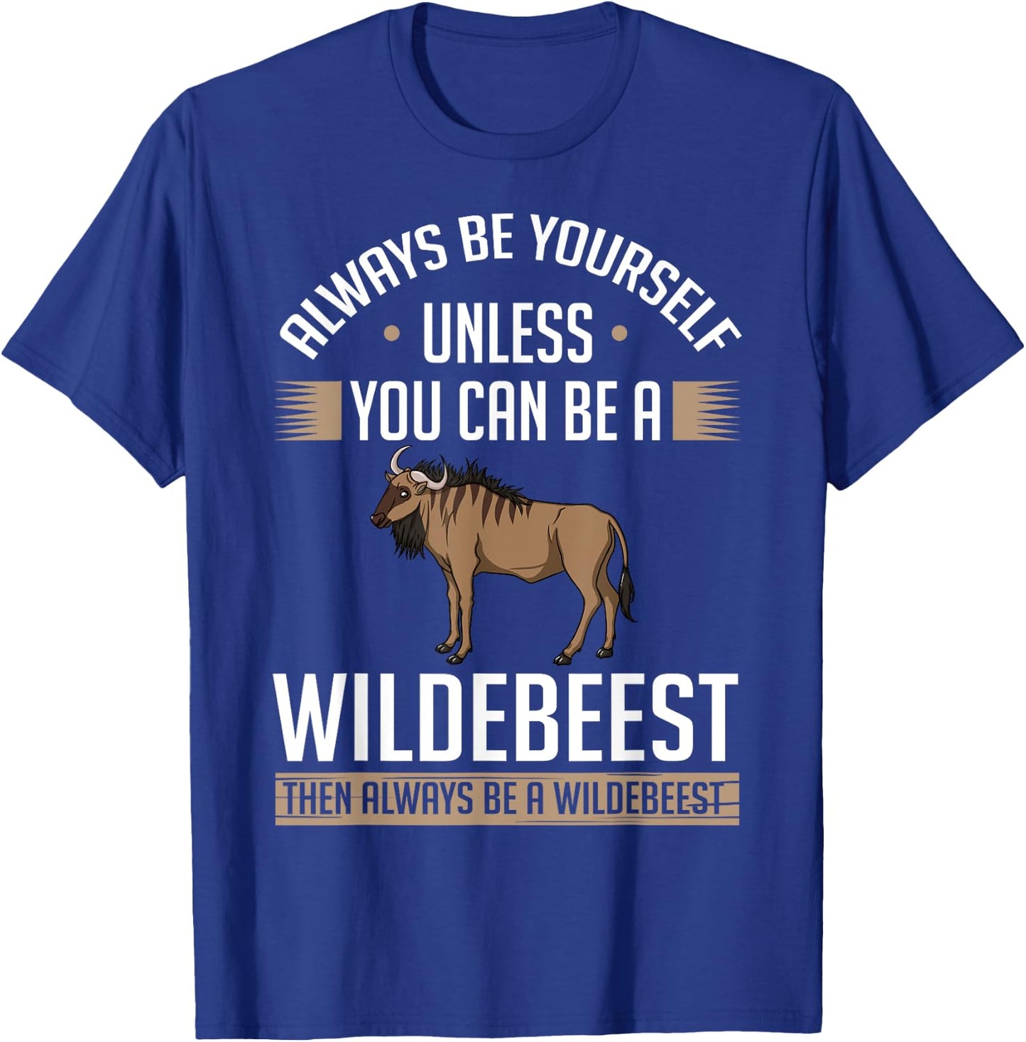 Blue Wildebeest Gnu Animal Antelope T-Shirt - T-Shirt | Royal