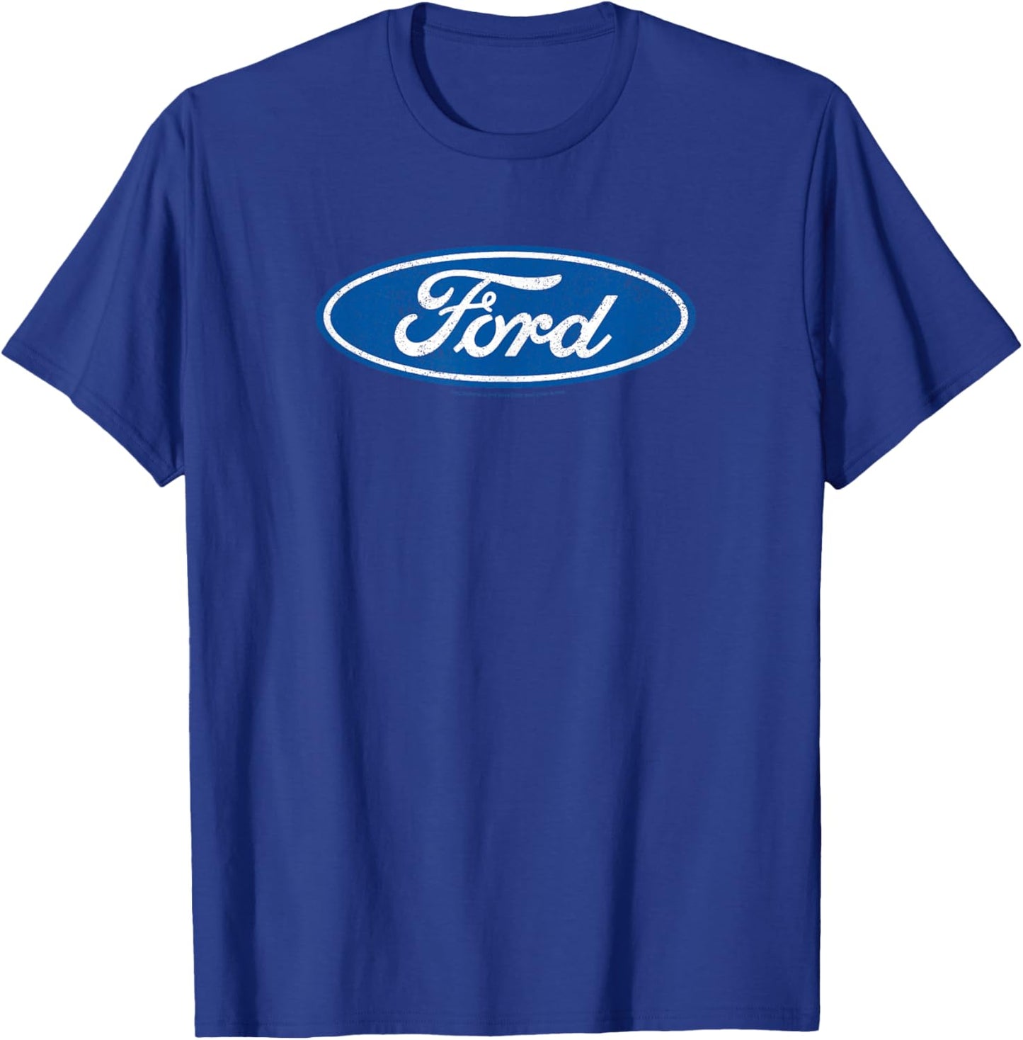 Ford - Distressed Blue Oval Logo T-Shirt - T-Shirt | Royal