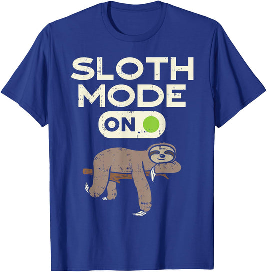 Sloth Mode On Funny Lazy Sleep Animal Lover Men Women Gift T-Shirt - T-Shirt | Royal
