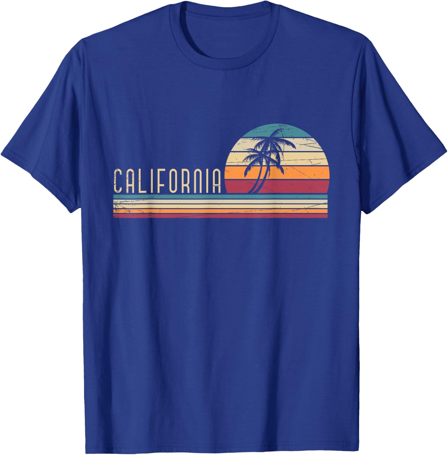 Cali Summer Vacation CA Palm Trees USA Retro California T-Shirt - T-Shirt | Royal