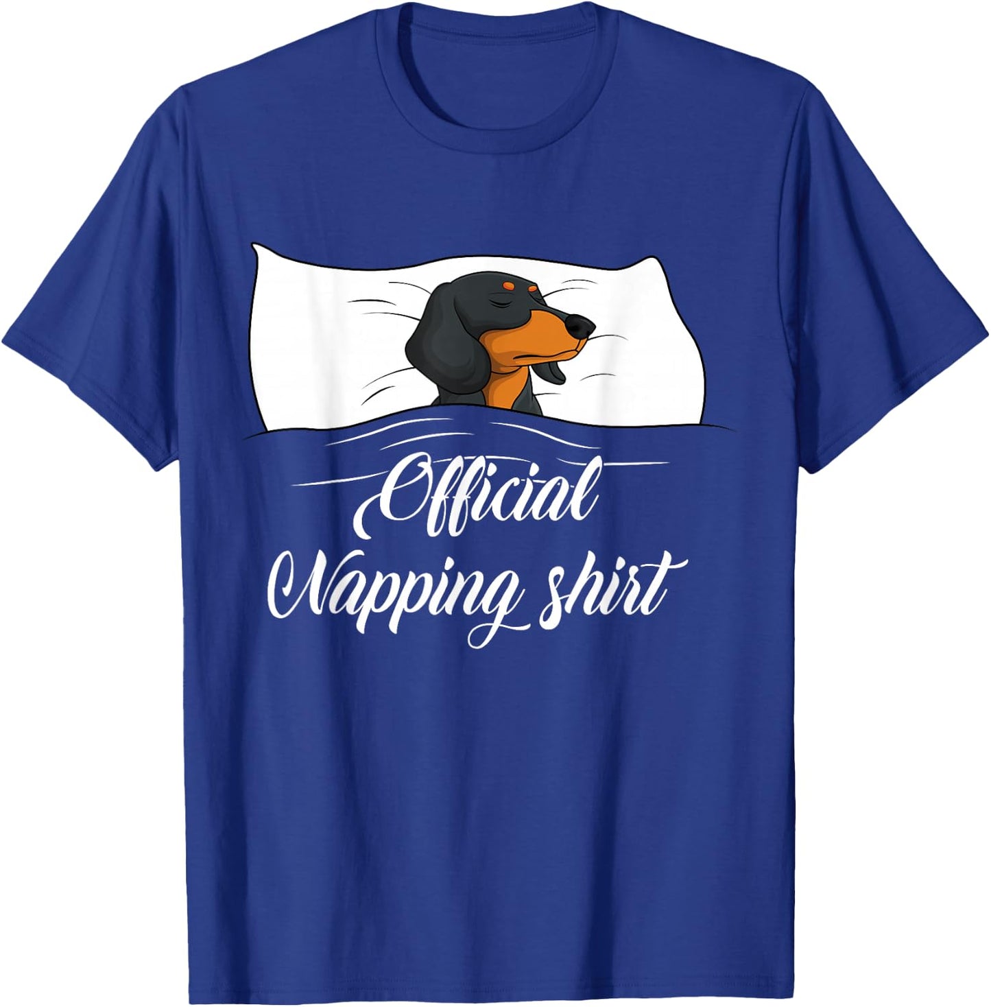 Sleeping Dachshund Pyjamas Dog Lover Gift Official Napping T-Shirt - T-Shirt | Royal