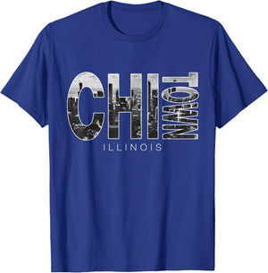 Illinois Chicago Skyline Chi Town T-Shirt - T-Shirt | Royal