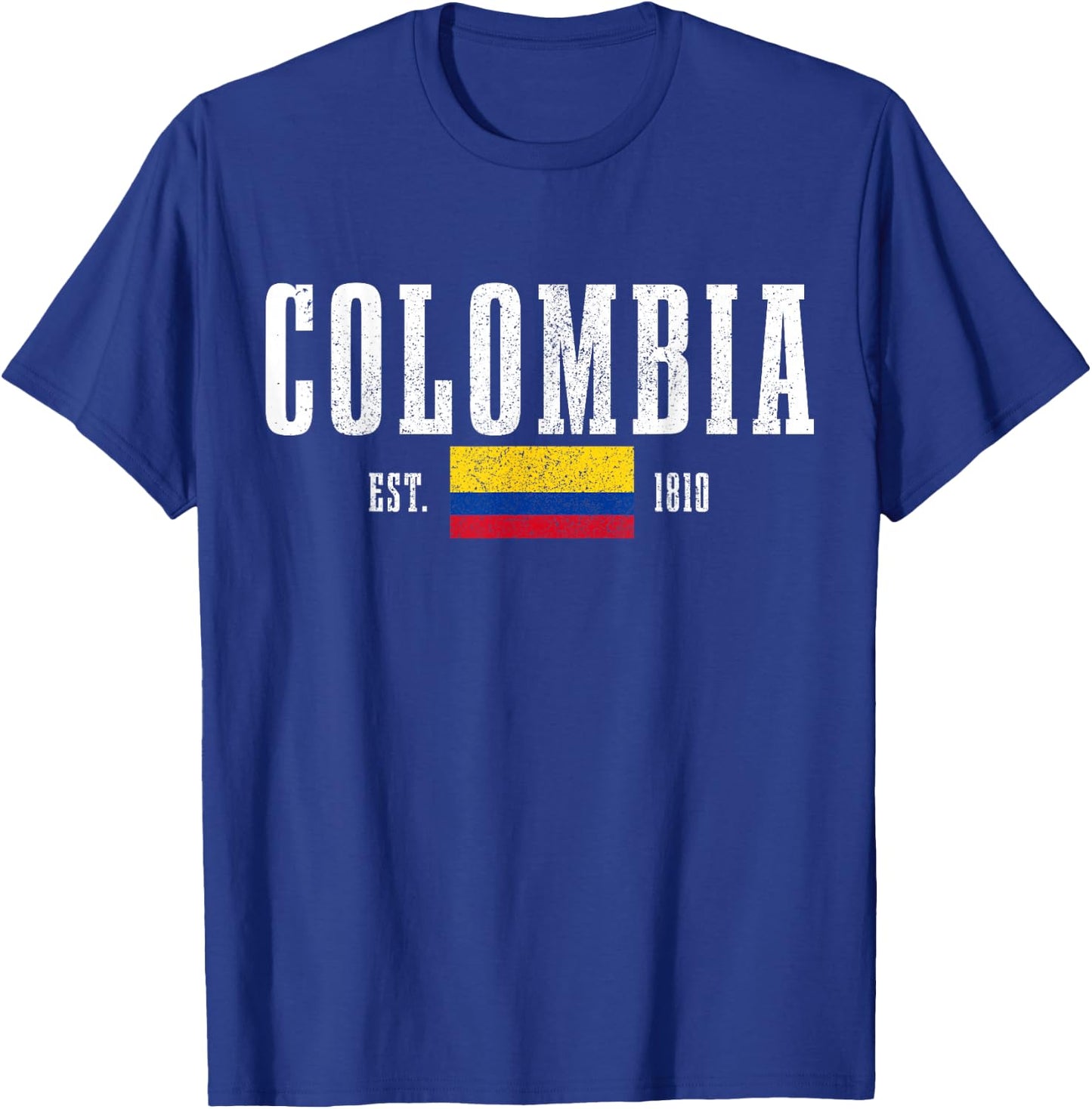 Colombia Est. 1810 Colombian Flag Vintage Colombia T-Shirt - T-Shirt | Royal