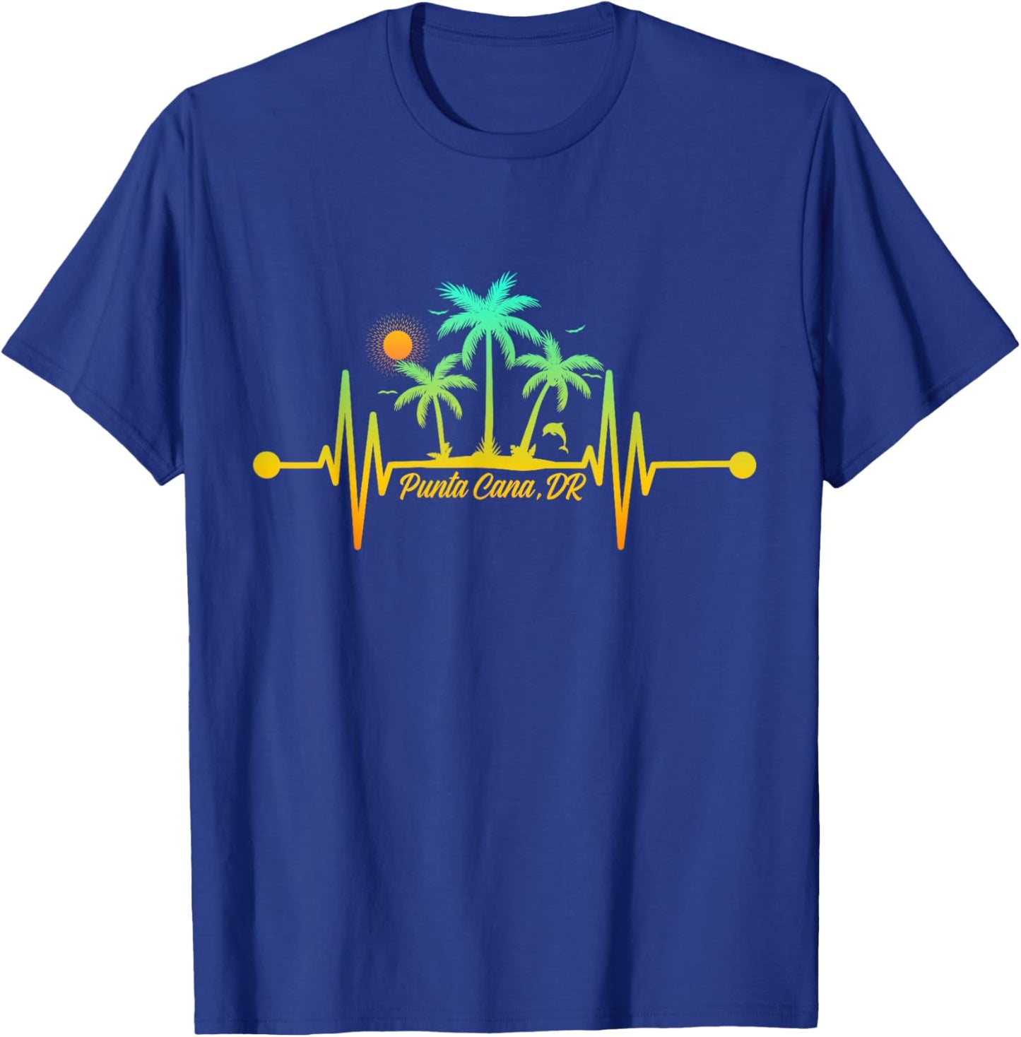 Punta Cana Heartbeat Shirt Dominican Republic Vacation Trip T-Shirt - T-Shirt | Royal