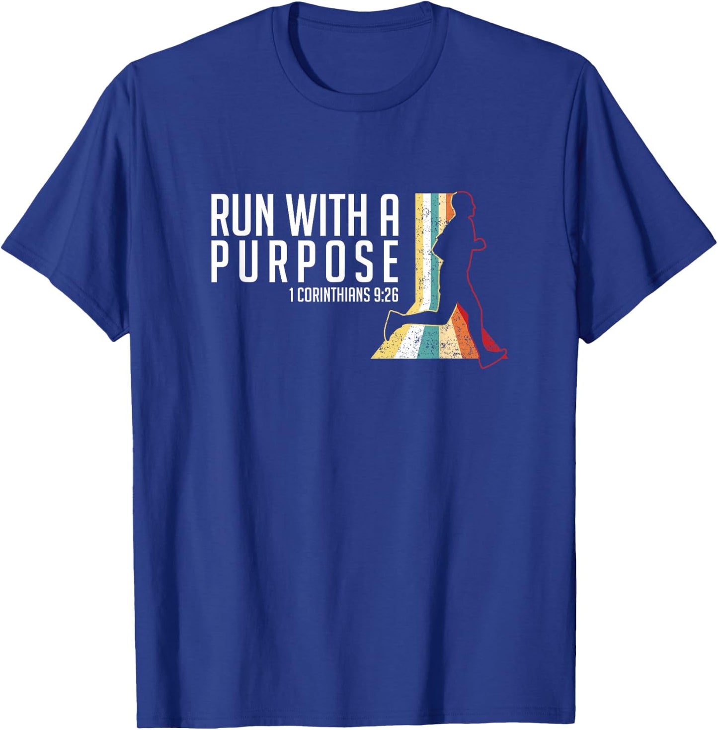 Bible Verse 1 Corinthians 9 26 Running Fitness T-Shirt - T-Shirt | Royal