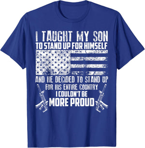 Cool I Taught My Son To Stand | Funny US Army Parents Gift T-Shirt - T-Shirt | Royal