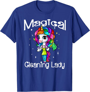 Magical Cleaning Lady Unicorn Girl Housekeeping Maid Service T-Shirt - T-Shirt | Royal