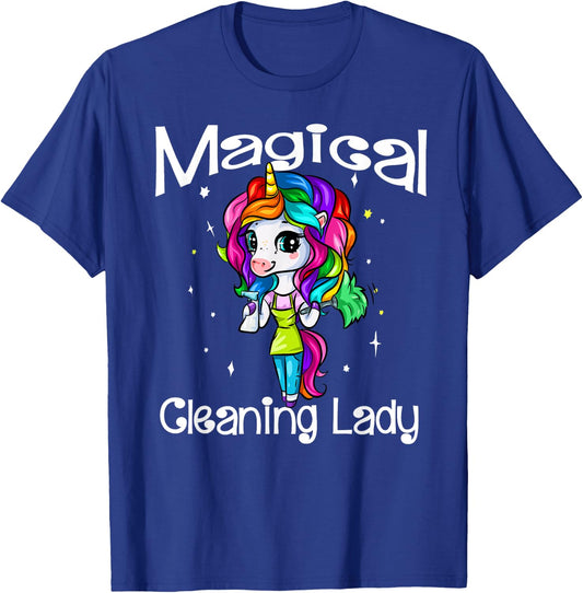 Magical Cleaning Lady Unicorn Girl Housekeeping Maid Service T-Shirt - T-Shirt | Royal