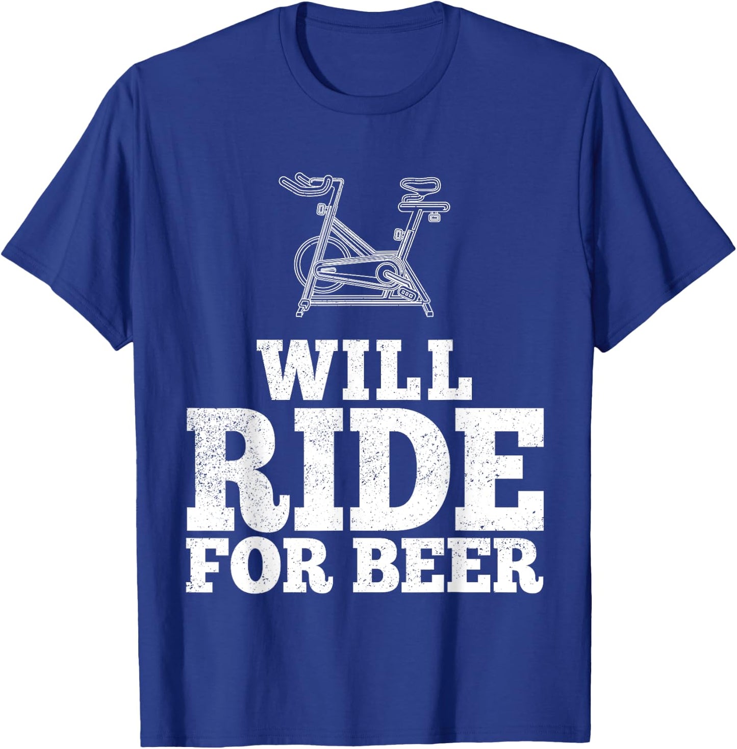 Will Ride For Beer Spin Class Funny Spinning Cycling Gym T-Shirt - T-Shirt | Royal