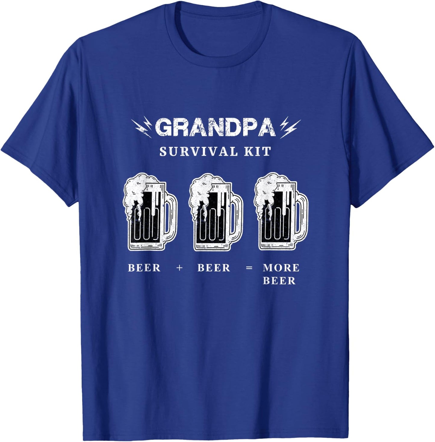 Funny Grandpa Beer Shirt, Fathers Day Survival Kit Beer T-Shirt - T-Shirt | Royal