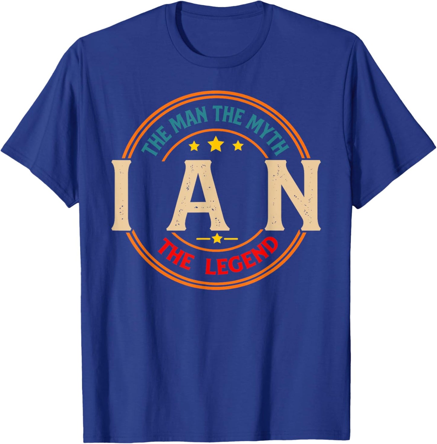 IAN The Man The Myth The Legend Vintage Personalized T-Shirt - T-Shirt | Royal