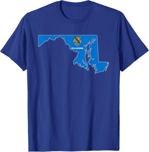 MARYLAND STATE MAP OKLAHOMA OK Flag Roots Men Women Gift T-Shirt - T-Shirt | Royal