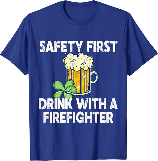 St. Patricks Day Firefighter T-Shirt - T-Shirt | Royal