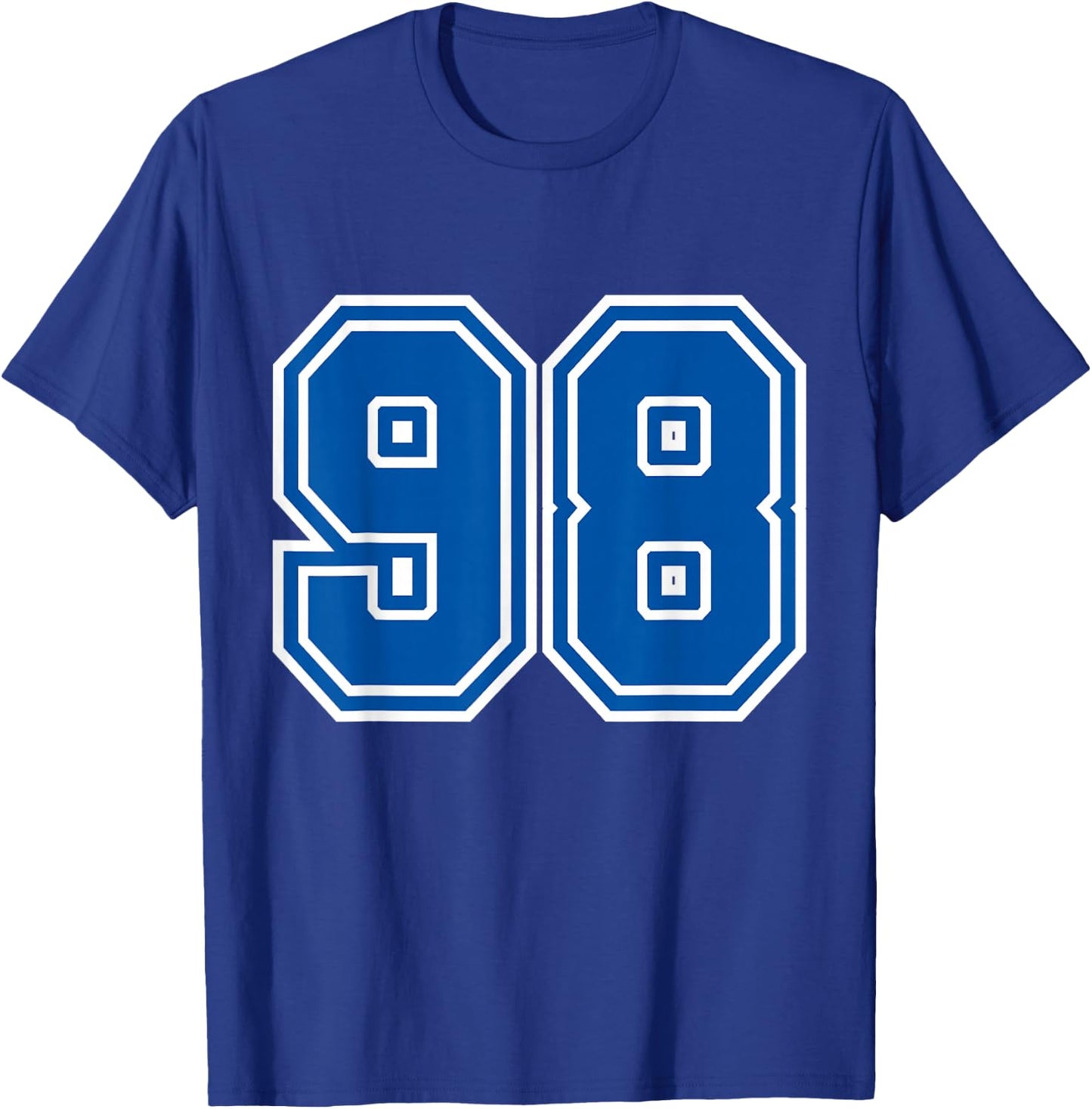 Blue Sports Team Number #98 T-Shirt - T-Shirt | Royal