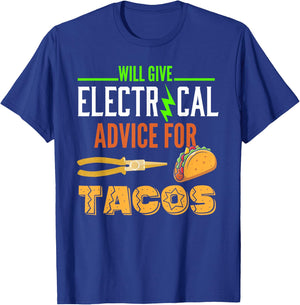 Electrician Shirt Funny Taco Lover Quote Electrician Gift T-Shirt - T-Shirt | Royal