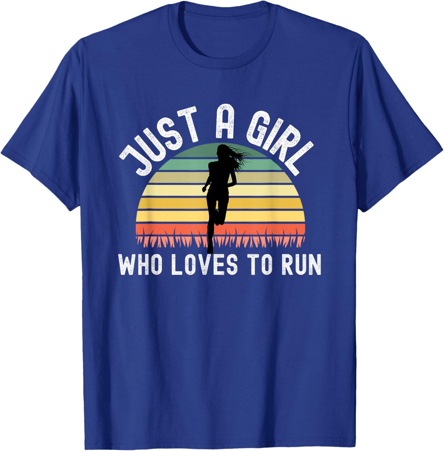 Retro Vintage Just A Girl Who Loves To Run, Female Runner T-Shirt - T-Shirt | Royal